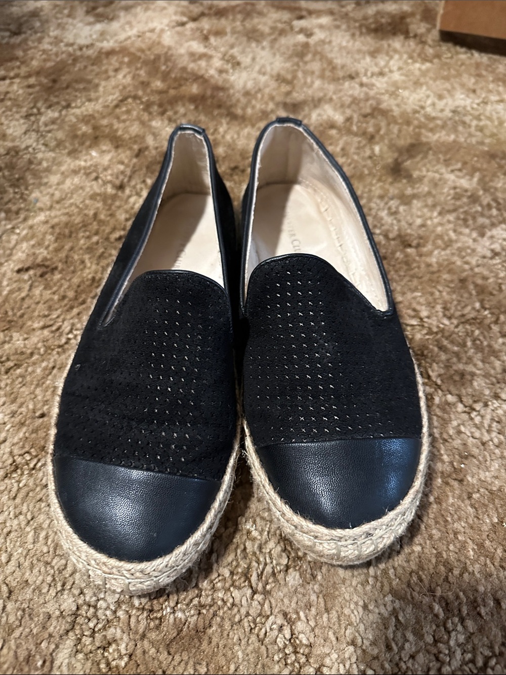 Charter Club Black Espadrille Slip-On Loafers